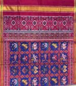 Semi ikkat blue nine figure patan Patola saree
