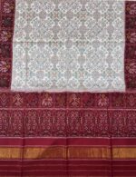 Semi ikkat white navaratna Patola saree - Image 2