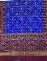 Semi ikkat blue narikunjan patan Patola saree - Image 2