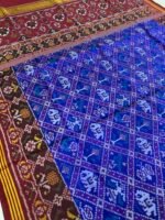 Semi ikkat blue narikunjan patan Patola saree - Image 3
