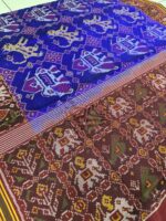 Semi ikkat hathi vagh patan Patola saree
