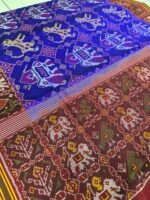 Semi ikkat hathi vagh patan Patola saree