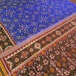 Semi ikkat blue Navaratna patan Patola saree