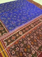 Semi ikkat blue Navaratna patan Patola saree