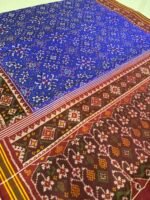 Semi ikkat blue Navaratna patan Patola saree