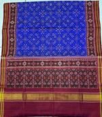Semi ikkat blue Navaratna patan Patola saree - Image 2