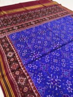 Semi ikkat blue Navaratna patan Patola saree - Image 3