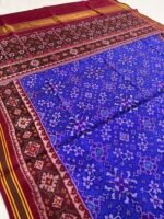 Semi ikkat blue Navaratna patan Patola saree - Image 3